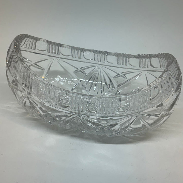 Vintage Oval Crystal Trinket Dish