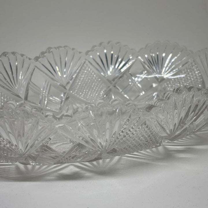 Vintage Crystal Bowl Dish 10"