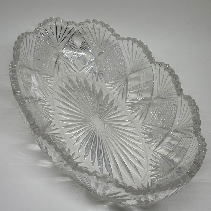 Vintage Crystal Bowl Dish 10"