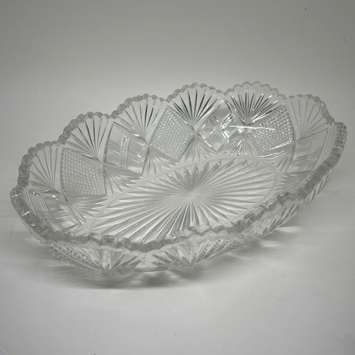 Vintage Crystal Bowl Dish 10"