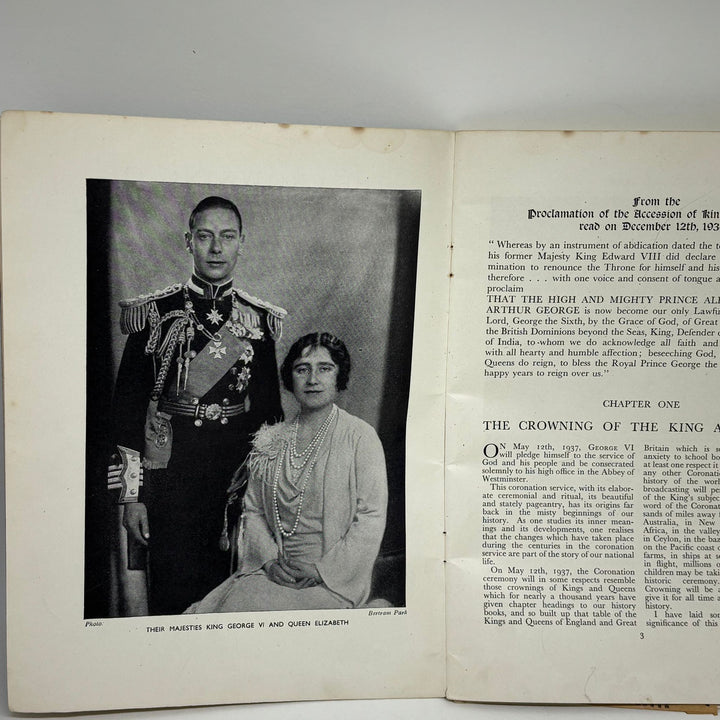 Vintage King George VI Queen Elizabeth Coronation Program Booklet 1937