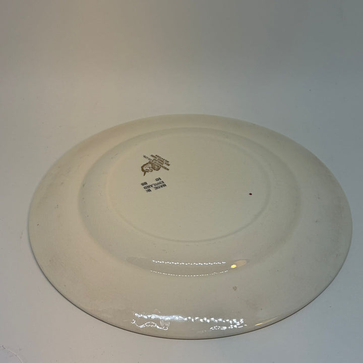 Vintage Wedgwood & Co. Maroon & Gold Dinner Plate 8.75"