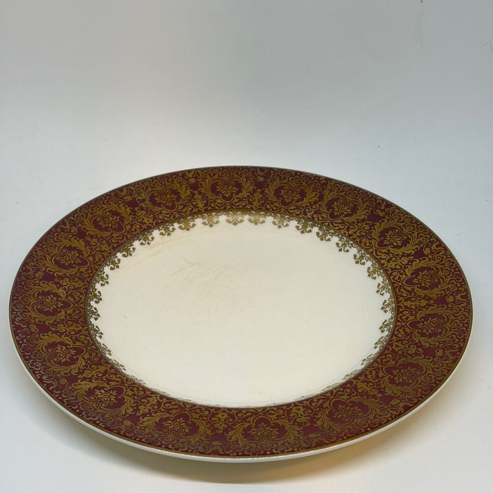 Vintage Wedgwood & Co. Maroon & Gold Dinner Plate 8.75"