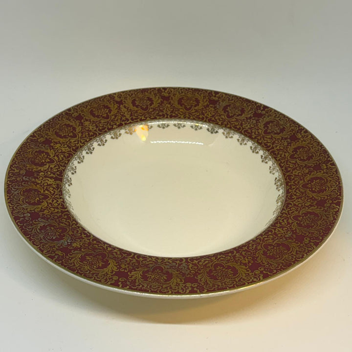 Vintage Wedgwood & Co. Maroon & Gold Soup Plate 9"