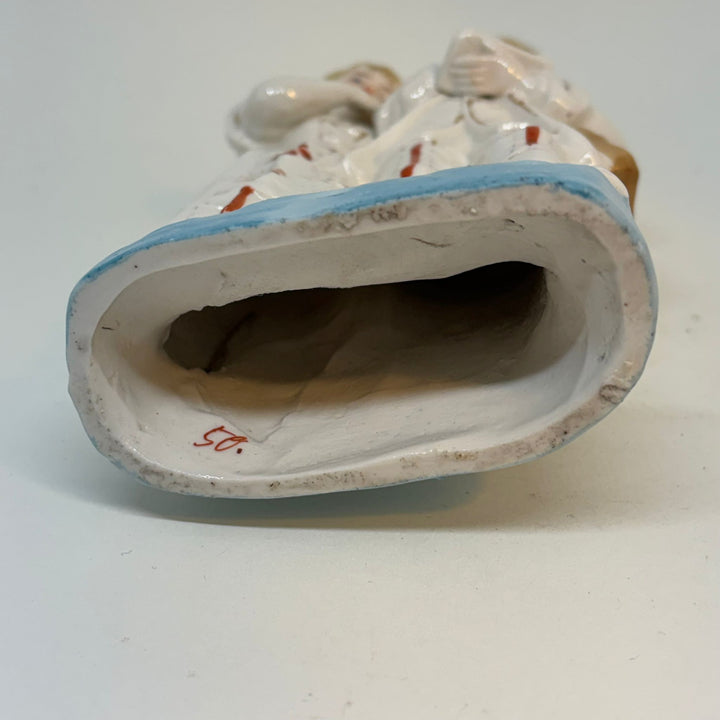 Vintage Hand-Painted Postwoman and Child Figurine