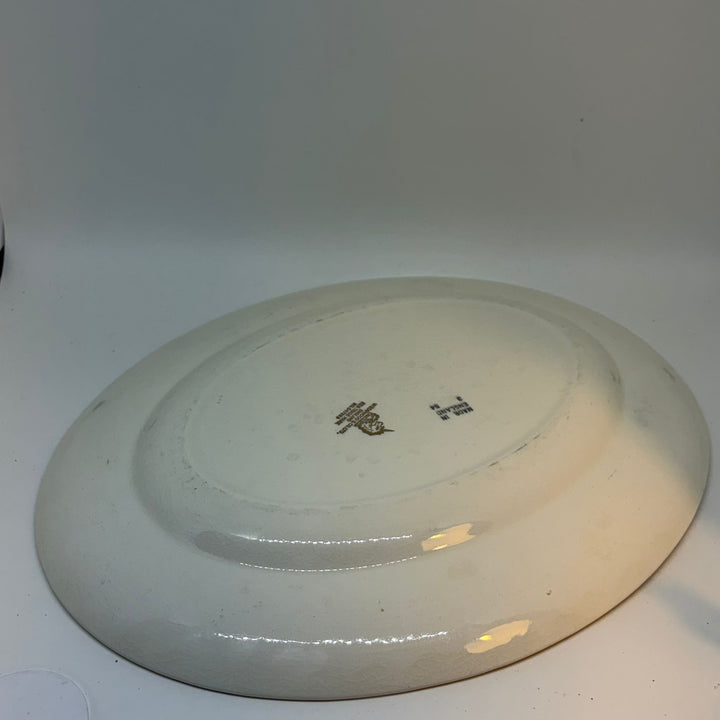 Vintage Wedgwood & Co. Maroon & Gold Medium Serving Platter