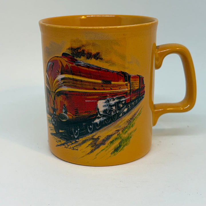 Vintage Derick Brown Locomotive Yellow Mug