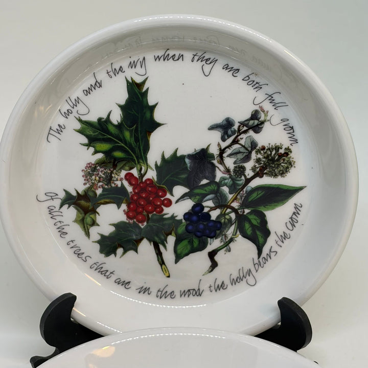 Pair of Portmeirion Christmas Trinket Dishes The Holly & The Ivy