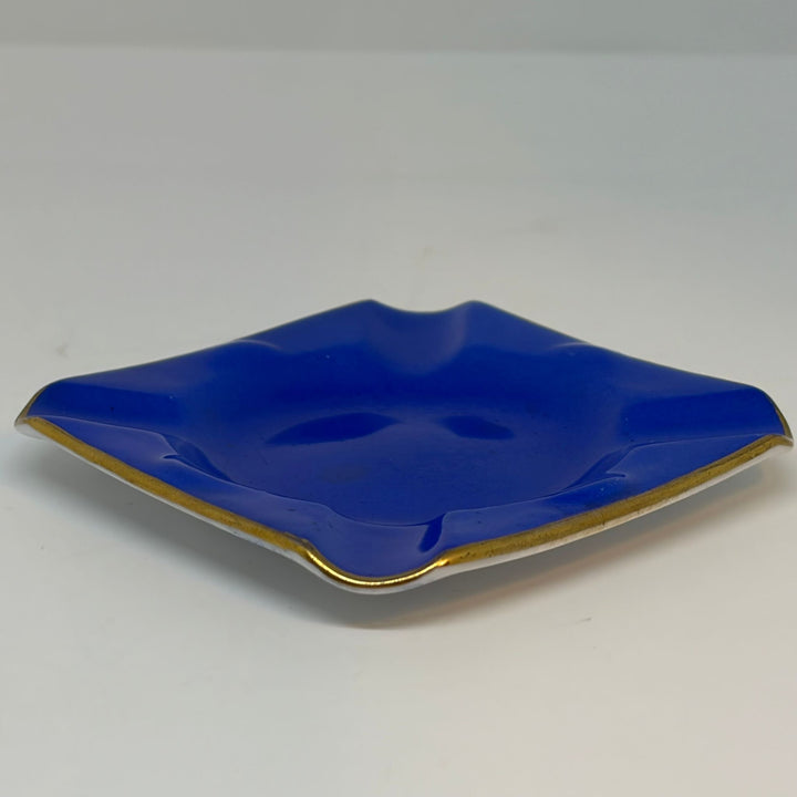 Vintage Royal Worcester Small Glazed Cobalt Blue Ashtray