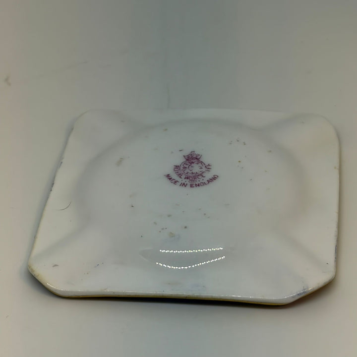 Vintage Royal Worcester Small Glazed Cobalt Blue Ashtray