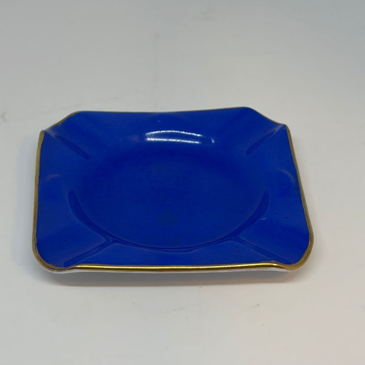 Vintage Royal Worcester Small Glazed Cobalt Blue Ashtray