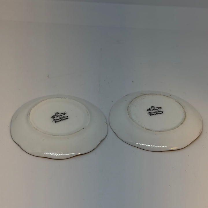 Pair of Vintage Fine Bone China Butterfly Trinket Dishes
