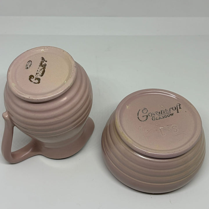 Vintage Govancroft Pink Creamer and Sugar Bowl Set