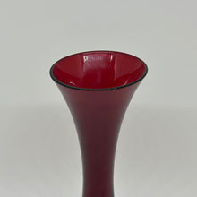 Load image into Gallery viewer, Vintage Empoli Ruby Red Glass Footer Bud Vase