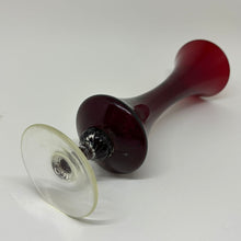 Load image into Gallery viewer, Vintage Empoli Ruby Red Glass Footer Bud Vase