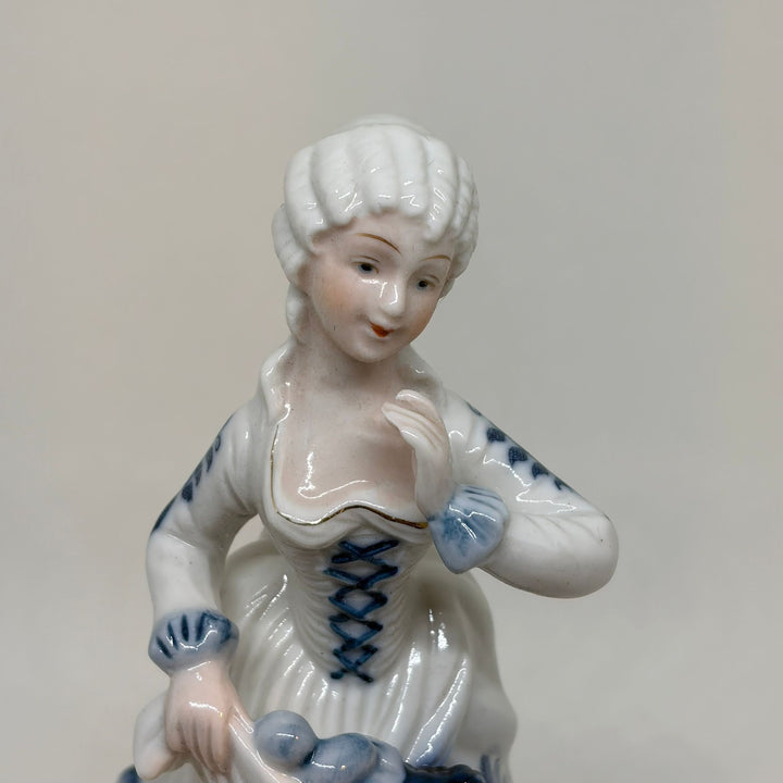 Vintage Porcelain Victorian Lady with Fruit Figurine