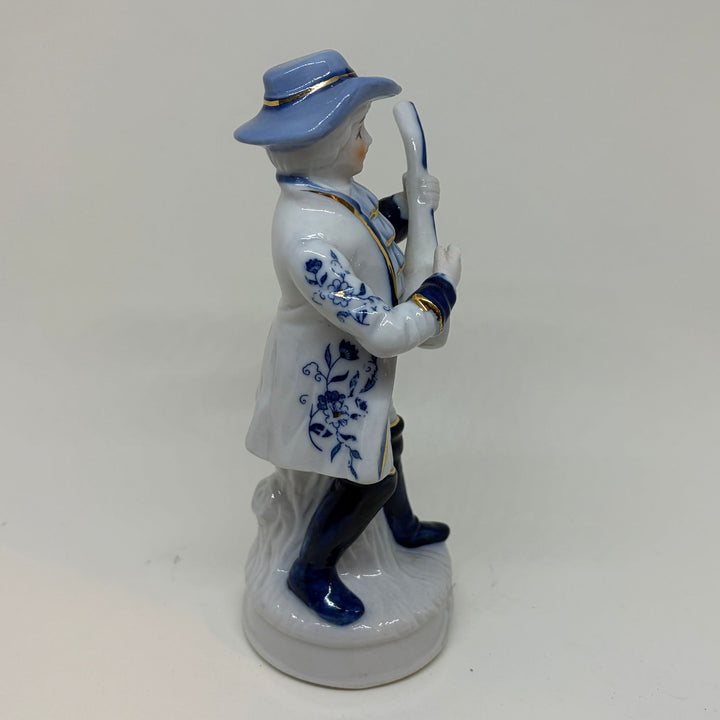 Vintage Porcelain Victorian Style Boy Playing the Mandolin Figurine