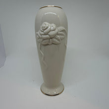 Load image into Gallery viewer, Vintage Lenox Rose and Ribbons Bud Vase with 24K Gold Trim