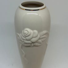 Load image into Gallery viewer, Vintage Lenox Rose and Ribbons Bud Vase with 24K Gold Trim