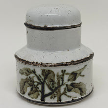 Load image into Gallery viewer, Vintage Lidded Sugar Bowl Midwinter Stonehenge Green Leaves