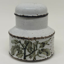 Load image into Gallery viewer, Vintage Lidded Sugar Bowl Midwinter Stonehenge Green Leaves