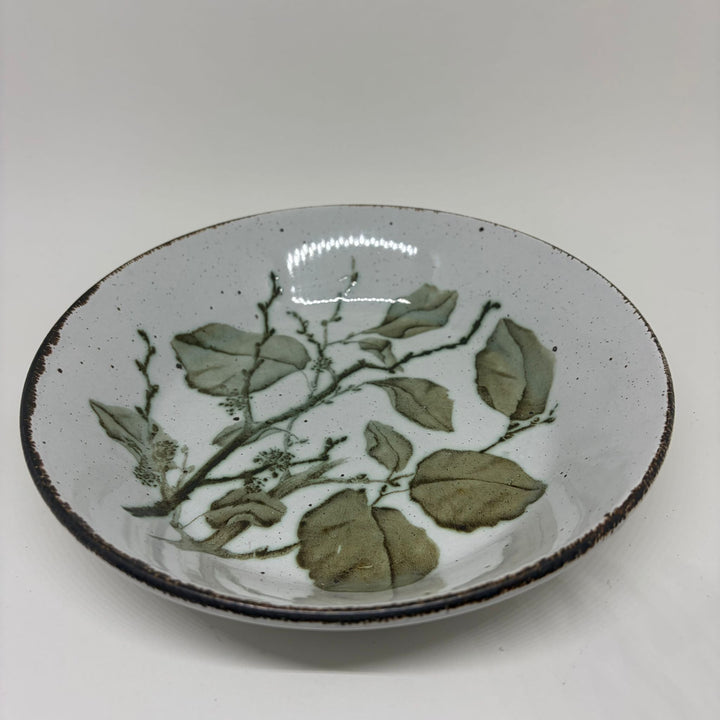 Vintage Cereal Bowl Midwinter Stonehenge Green Leaves