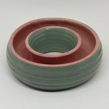Load image into Gallery viewer, Vintage Lovatts 1950s Stoneware Pink &amp; Green Posy Ring Vase