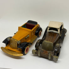 Load image into Gallery viewer, Pair of Rustic Vintage Handmade Wooden Car Figurines