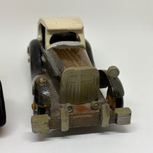 Load image into Gallery viewer, Pair of Rustic Vintage Handmade Wooden Car Figurines