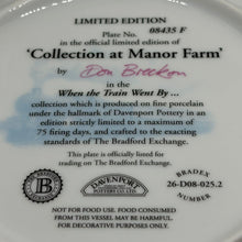 Load image into Gallery viewer, Vintage Limited Edition ‘Collection at Manor Farm’ Davenport Pottery Plate