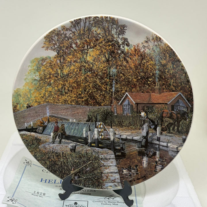 Vintage Display Plate 'Helping Hands' Rural Water Wedgwood Plate