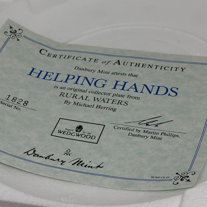 Vintage Display Plate 'Helping Hands' Rural Water Wedgwood Plate