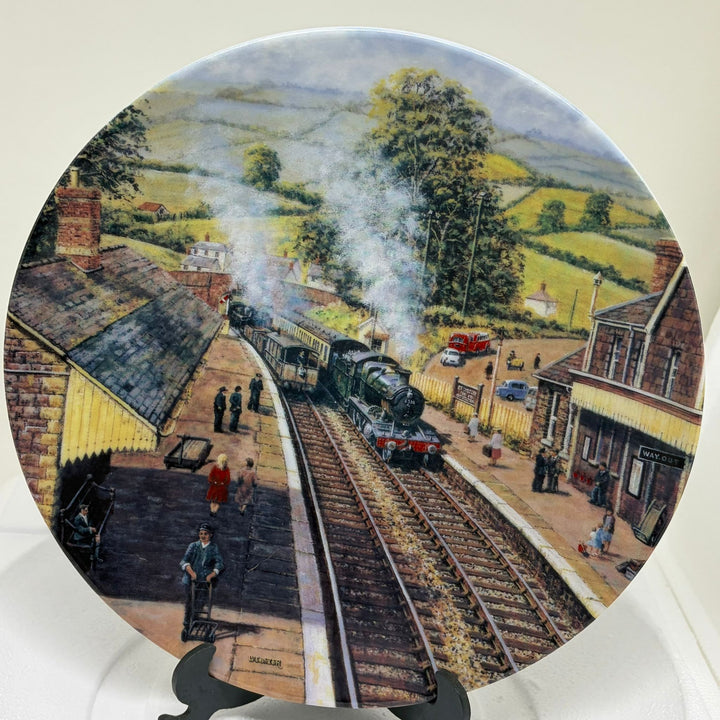 Vintage Display Plate 'Busy Line' Country Railways Royal Worcester Plate