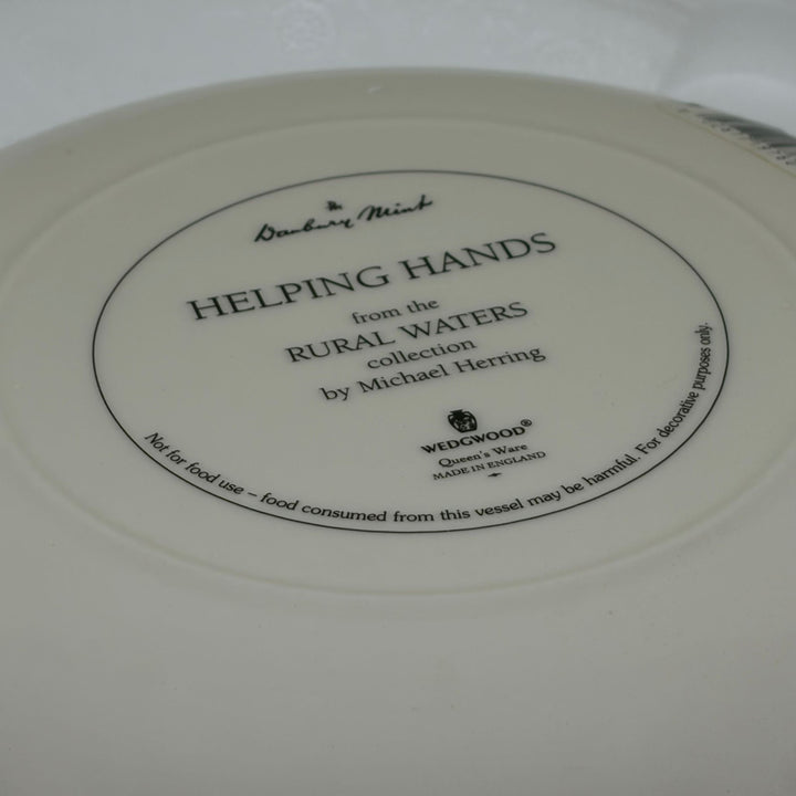 Vintage Display Plate 'Helping Hands' Rural Water Wedgwood Plate