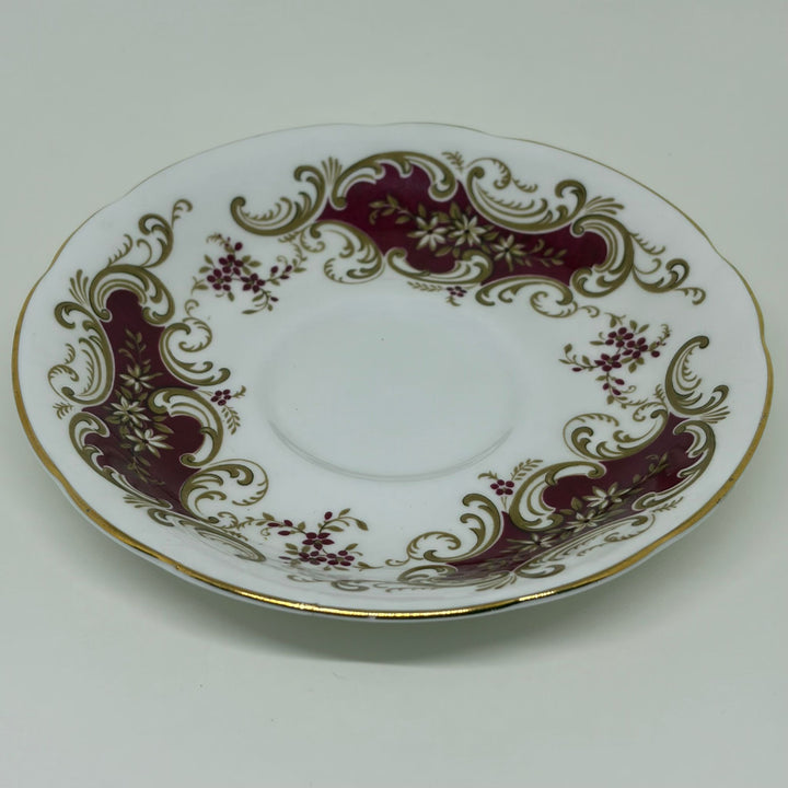 Vintage Burgundy & Gold Royal Standard Spare or Replacement Saucer