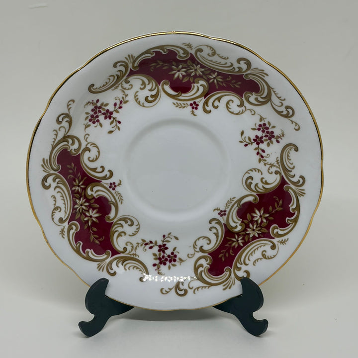 Vintage Burgundy & Gold Royal Standard Spare or Replacement Saucer