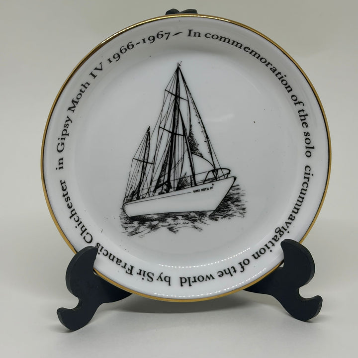 Vintage Sir Francis Chichester Gipsy Moth IV Commemorative Pin Trinket Dish