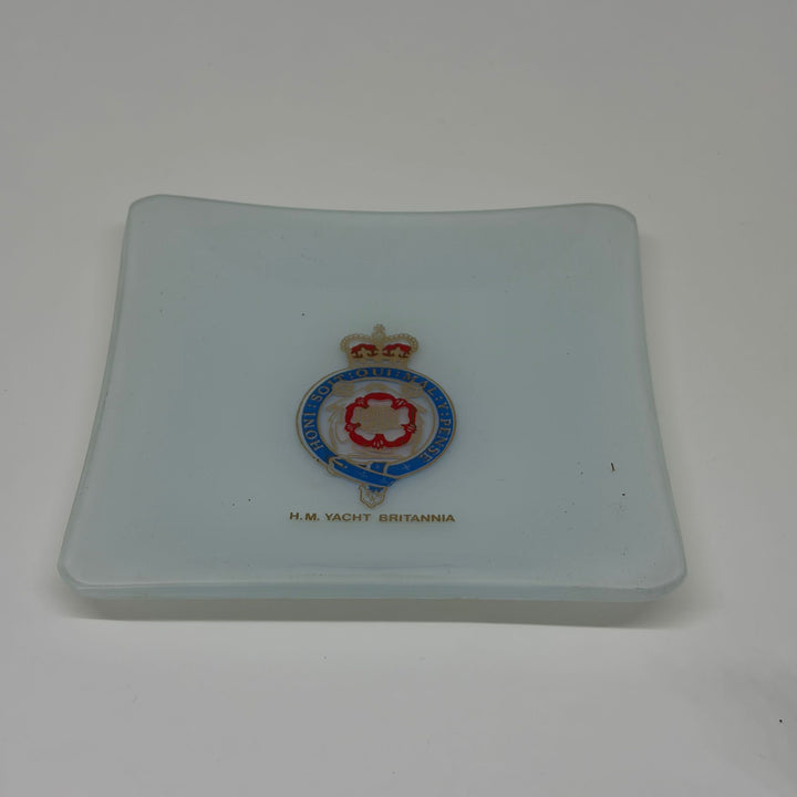 Rare Vintage H.M. Yacht Britannia Glass Ashtray