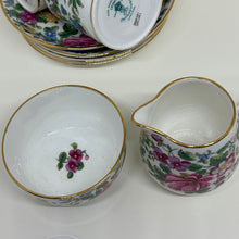 Load image into Gallery viewer, Vintage Crown Staffordshire Set of 6 Coffee Cups &amp; Saucers, Creamer &amp; Sugar Bowl