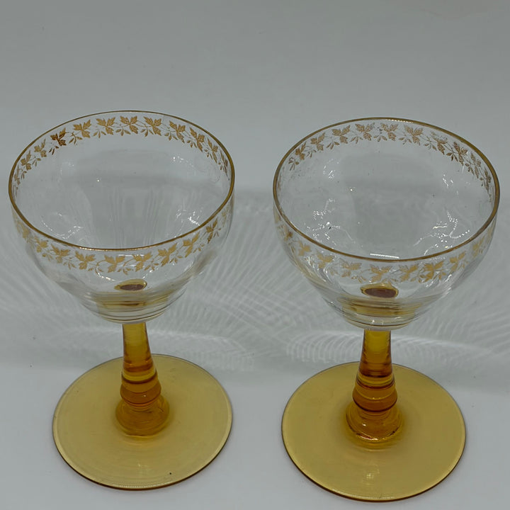 Pair of Vintage Cordial or Liqueur Glasses