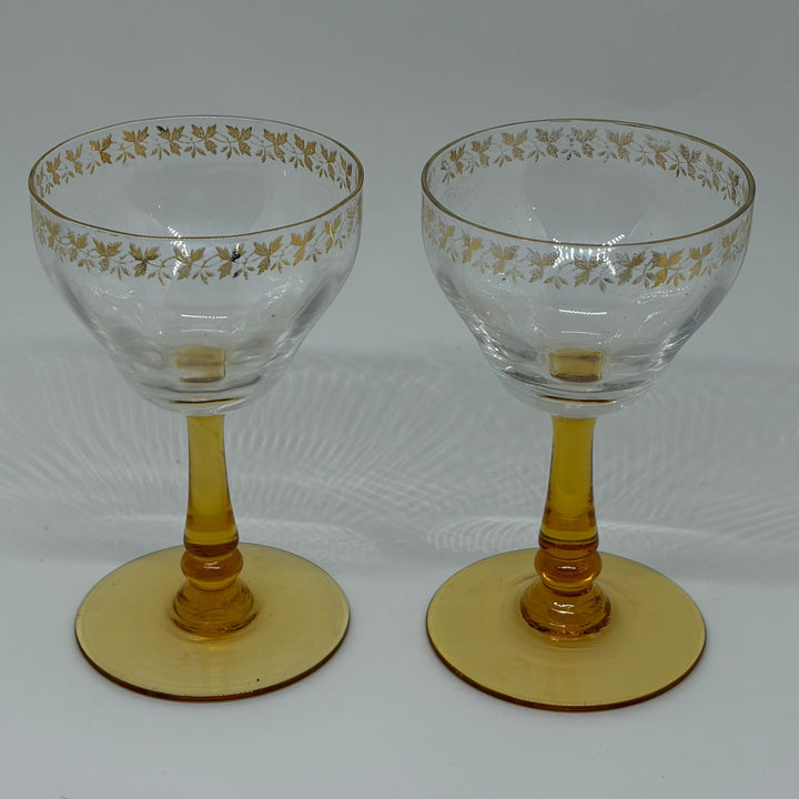 Pair of Vintage Cordial or Liqueur Glasses