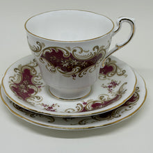 Load image into Gallery viewer, Vintage Burgundy &amp; Gold Royal Standard Tea Cup, Saucer &amp; Tea Plate Set