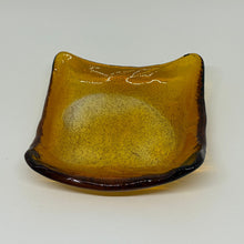 Load image into Gallery viewer, Vintage 70s Hand Moulded Amber Glass Ashtray
