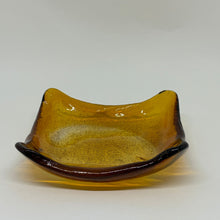 Load image into Gallery viewer, Vintage 70s Hand Moulded Amber Glass Ashtray