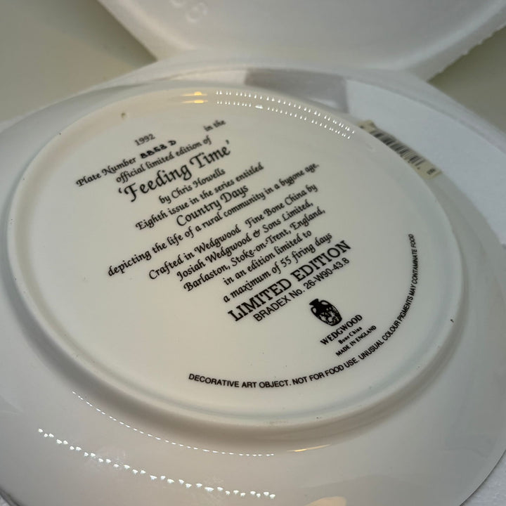Vintage Wedgwood 'Feeding Time' Country Days Fine Bone China Plate