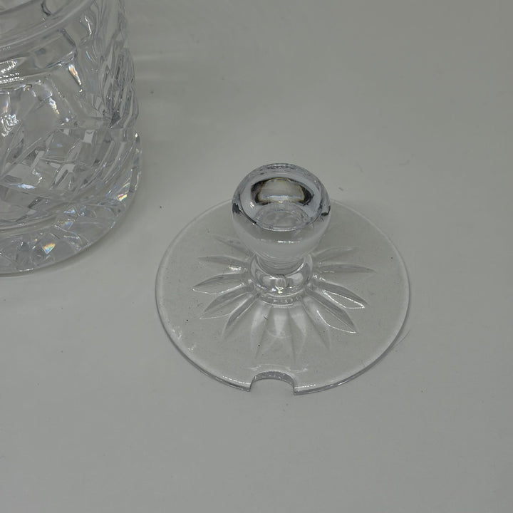 Vintage Cut Crystal Lidded Condiment Honey Pot