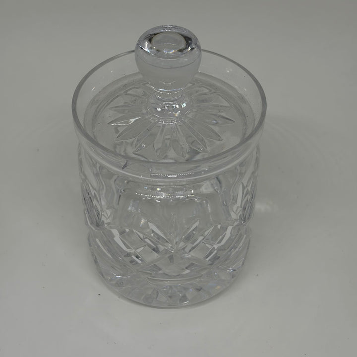 Vintage Cut Crystal Lidded Condiment Honey Pot