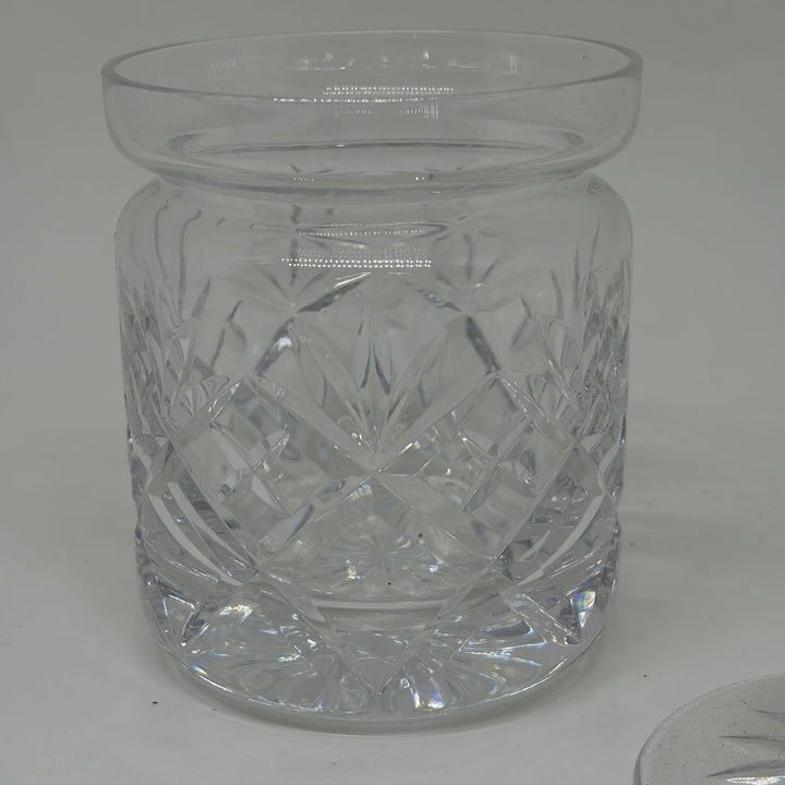 Vintage Cut Crystal Lidded Condiment Honey Pot