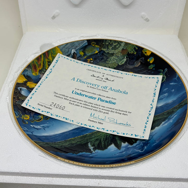 Vintage 'Discovery Off Anahola' Underwater Paradise Danbury Mint Plate
