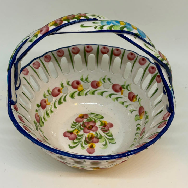 Vintage Reticulated Porcelain Basket